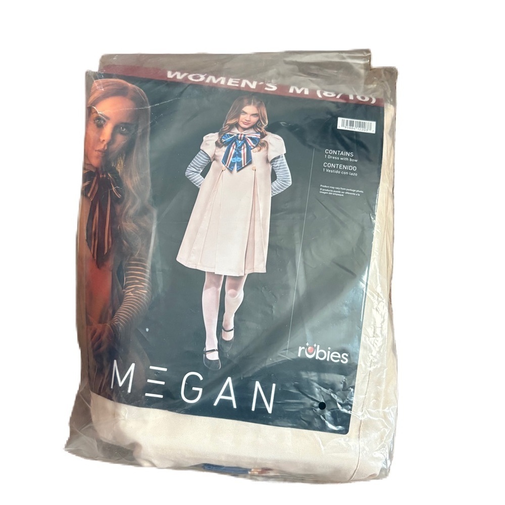 Rubie's Megan Horror Cream Women's Midi Dress Medium 8/10 Halloween Costume NEW